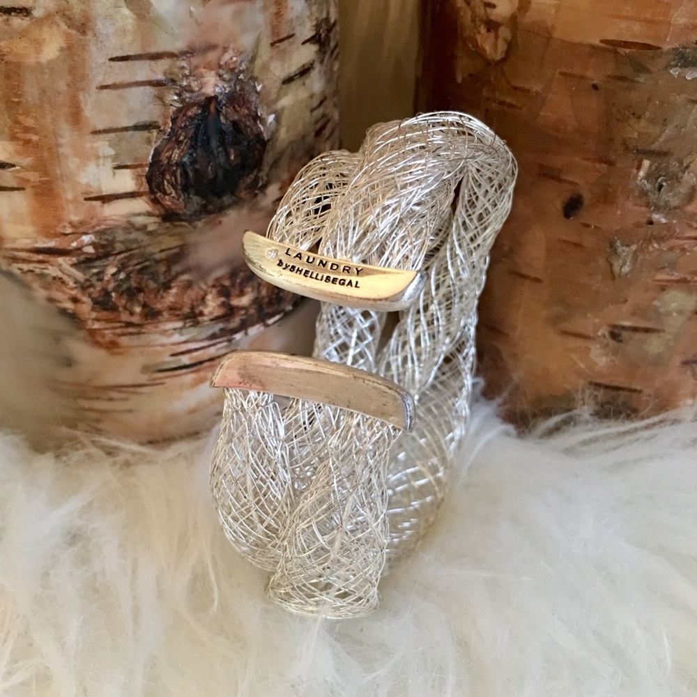 Silver Mesh Bracelet Cuff -Laundry by Shelli Segal